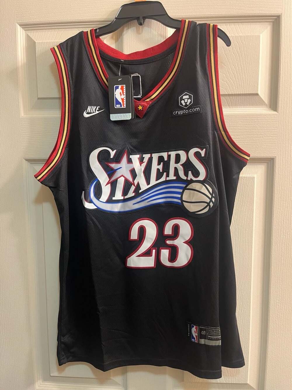 Nike LeBron James 23 Philadelphia 76ers Black Swingman Jersey